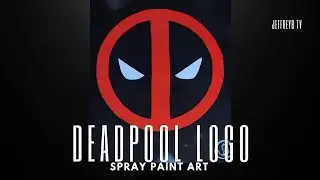 Deadpool logo spray paint art