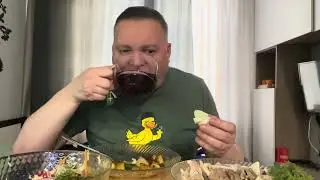 Жареная картошка на сале/Сельдь/Икра/#Люксовыйлюкс