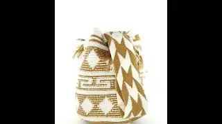 M4  💛💛💙❤️ -Colombian Handmade Wayuu Bag Design Camel with white