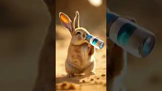 Cute gold rabbit drinking water 😍🫣