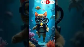 Ai Cat Scuba Dive Surprise!🐈😻 cats swimming #shorts #shortvideo #shortsfeed #cat @emzz-123