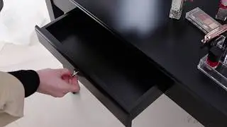 Chende vanity makeup table for dressing room with drawer, black