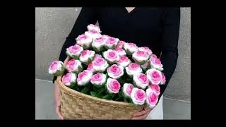 Crochet a pink rose #crochet #crochetaccessories #rose 
