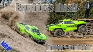 Arrma Fury SCT made Brushless and Tested on 4 Tracks! Indoor and Outdoor Budget Fun