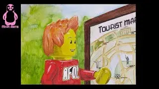 Bricktendo in London | Aquarell | Watercolor | Speed paining | Time laps