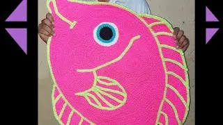 tapete em crochê.peixinho rosa#croche#crochet #tapete #passoapasso