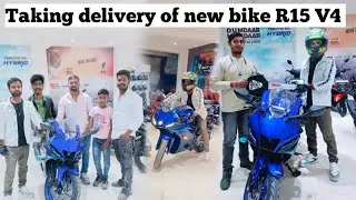 Taking delivery of new bike Yamaha R15 V4 E20 2024 || racing Blue 💙 ||