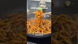 Garlic chilli udon - spicy, chewy, bouncy noodles
