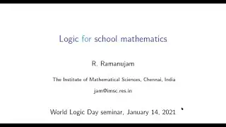 World Logic Day: Prof. R. Ramanujam