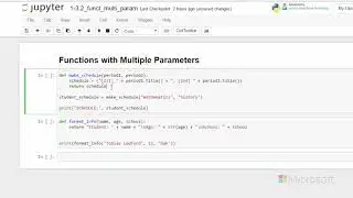 Multi-Parameter Functions - Introduction to Python: Absolute Beginner Module 2 Video 5