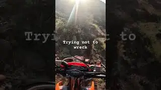 Avoiding a king sized Saguaro, and avoiding a crash down the steep hillside trail! #ktm