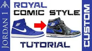 Custom Jordan 1 Sneakers - Cartoon / Comic outline  tutorial.