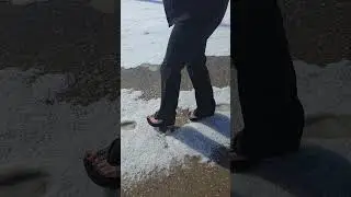 Walking in the snow in platform sketchers sandals #crushexperiment #asmrcrush #sandals #Pebbles