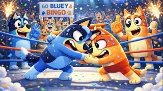 Wrestling Showdown🏆💪Bluey & Bingo Compete for the Title&mdash;Parents Cheer Loudly🐾| Funny Bluey Animation