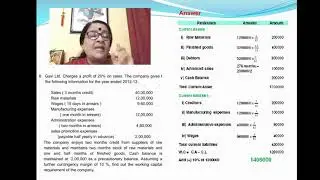 Dr. Suseela's FINANCE Tutorials - A birds eye view on Working Capital Management - Part 6/6