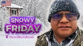 Snowy Friday | Greetings from Pinon Hills California #snowydays #snowfall #snowyCalifornia