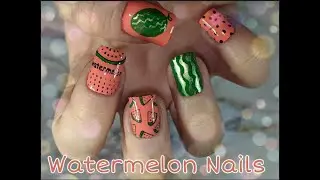 Watermelon Nails Using KADS Stamping Plate