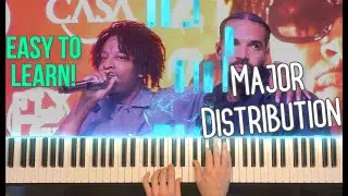 Major Distribution Piano Tutorial/Cover- Drake and 21 Savage 