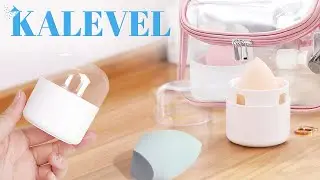 Kalevel Makeup Sponge Holder Drying Stand with Clear Lid