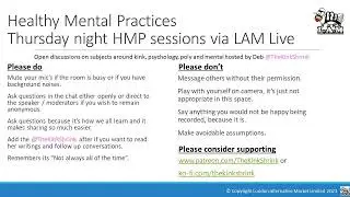 Healthy Mental Practices with @TheKinkShrink and @SceneCounselor