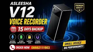 Asleesha V12  Audio Voice Recorder 15 Days Backup | Long Battery | Mp3 Player  - Call Us -8882111903