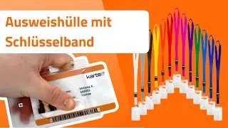 Ausweish&uuml;lle mit Schl&uuml;sselband | Lanyard 16 mm schwarz | Produktvorstellung | Karteo.de
