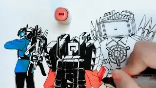 Skibidi Toilet Characters Camera Man, TV Man and Speaker Man Drawing Process!