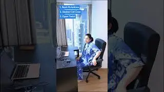 5 mins Office Stretches for Pregnant Women | Relieve Back pain, leg cramps, neck & shoulder tension