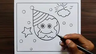 Earth Day Chart / Earth Day Poster Drawing / World Earth Day Drawing / Save Earth Drawing Easy