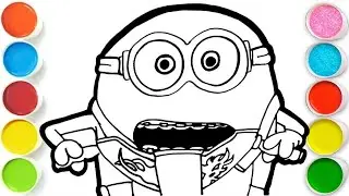 Cute Minion Drawing for kids, Painting & Coloring for kids, Toddlers | Let's Draw Together