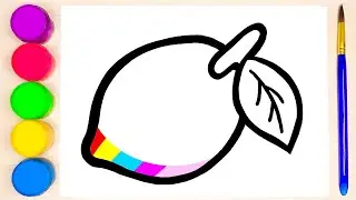 How to draw fruit - Lemon | Coloring Pages for Kids and Painting for Children