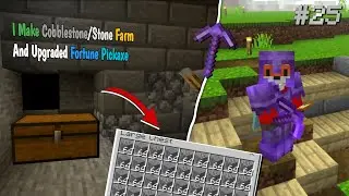 #25 I Make Cobblestone Ston Farm And Upgraded Fortune Pickaxe IN MCPE BEDROCK |Hindi| LiveTokki