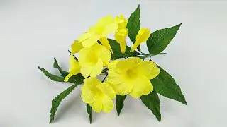 Paper Tecoma Craft Idea | Tecoma Paper Flowers Made From Crepe Paper Tutorials