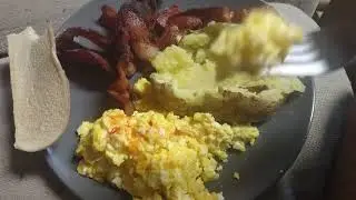 Breakfast and A Chocolate banana cherry vanilla milkshake
