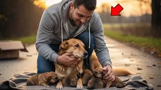 Kind Man Rescues Abandoned Mother Dog and Puppies - It will touch your heart,,