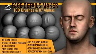 Add face details to your human models in ZBrush with Face Detail Maker by Artistic Squad