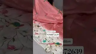 Premium quality crushing designer sarees with handbrush paint along kardana cutwork borders/Mahilas