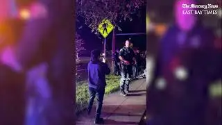 San Jose police strike and subdue homeless man