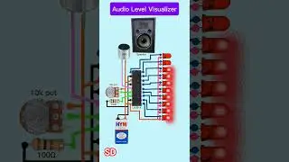 VU Meter CircuitAudio Level VisualizerCircuit Using LM3914#shorts#tech#electrical
