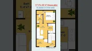 17x30 simple village  house plan design #shorts #viral #floorplan #homeplan #homedesign #houseplan