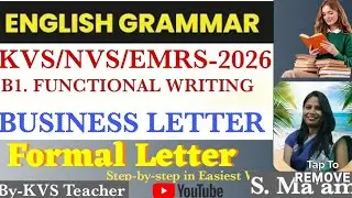 #KVS #NVS #EMRS 2026/PGT TGT PRT Teaching Post/ Writing Ability/Topics Business Letter for aspirants