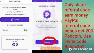 Podcoin app free earn money PayPal money real online payment join now referral code Babus1u2