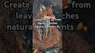 Create A Fox 🦊 from leaves, branches natural elements 🍂#nature #natureart #plantart #relaxing  #fox