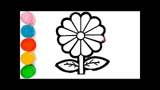 How to Draw a Rainbow Flower Drawing | Easy Colorful Flower Drawing Step by Step