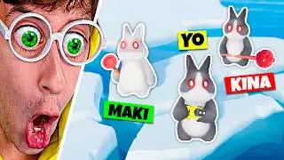 Batalla de Animales en Iceberg 🥶🥊!! (Trío de Conejos 🐰) - Party Animals TEKENDO