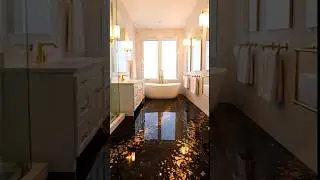 Wow! Amazing Bathroom with a Black Stone Epoxy Floor #epoxy #renovation #interiordesign