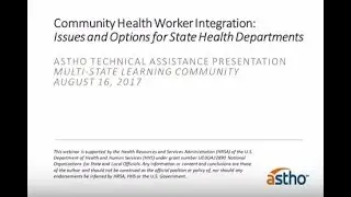 Community Health Worker Integration: Issues and Options for State Health Departments