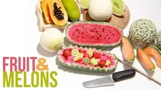 How To Make Miniature Melons - Polymer Clay - Cantaloupe, Honey Dew, Papaya, Watermelon