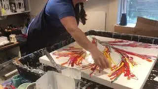 Large Acrylic Pour, Dutch Pour Multi-colours