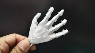 💀 Halloween Origami Skeleton Hand Tutorial | Easy A4 Paper Craft Idea | Karishma Jerry